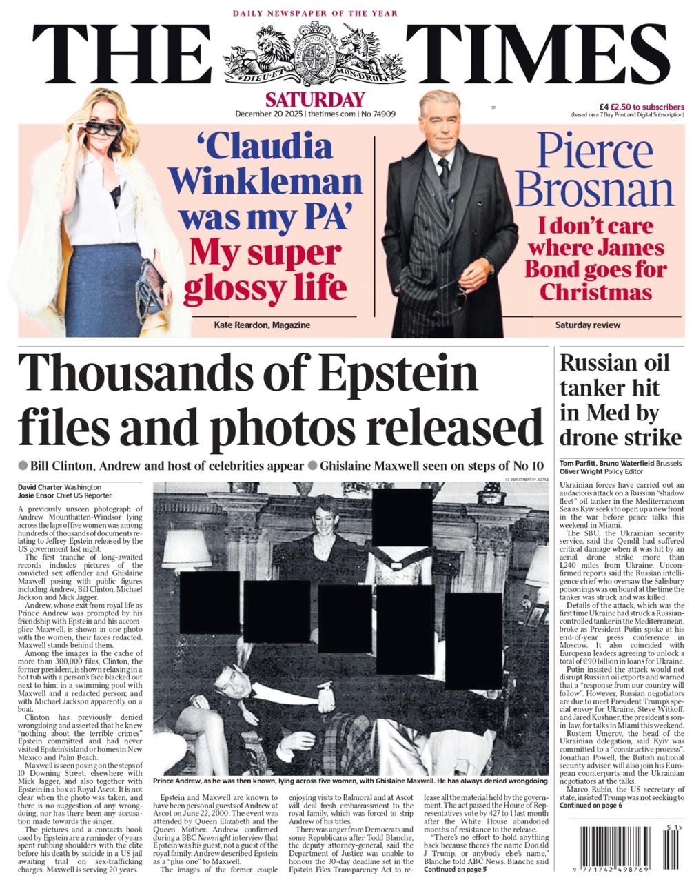 Владимир Корнилов: The Times вчера уже запустила в печать сегодняшний номер газеты, где украинская пиратская атака на танкер в Средиземном море была главной новостью Владимир Корнилов: The Times вчера уже запустила в печать сегодняшний номер газеты, где украинская пиратская атака на танкер в Средиземном море была главной новостью